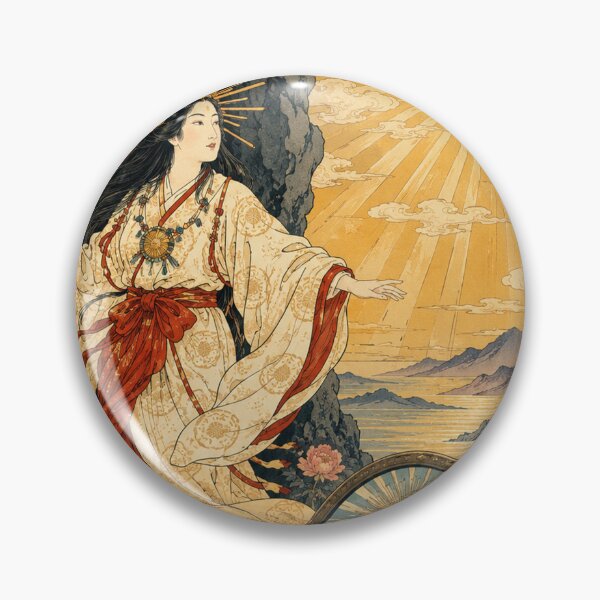 Item preview, Amaterasu’s Mirror - Vintage Japanese Mythology Ukiyo-e Woodblock  designed and sold by bapupa.