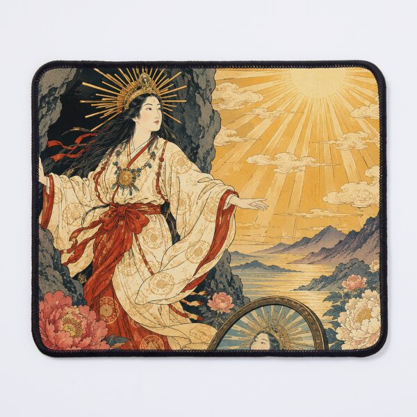 Item preview, Amaterasu’s Mirror - Vintage Japanese Mythology Ukiyo-e Woodblock  designed and sold by bapupa.