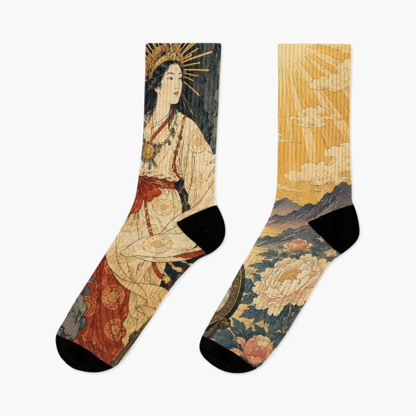 Item preview, Amaterasu’s Mirror - Vintage Japanese Mythology Ukiyo-e Woodblock  designed and sold by bapupa.