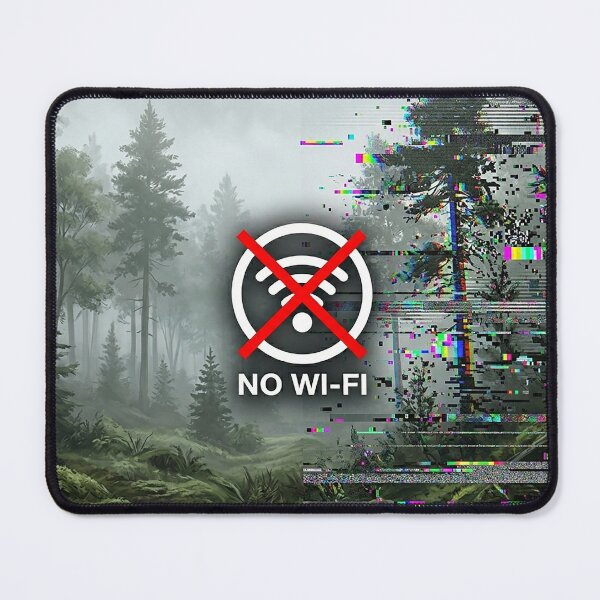 Item preview, Chronically Offline Glitch Forest - No Wi-Fi Aesthetic designed and sold by GrabaHuk.
