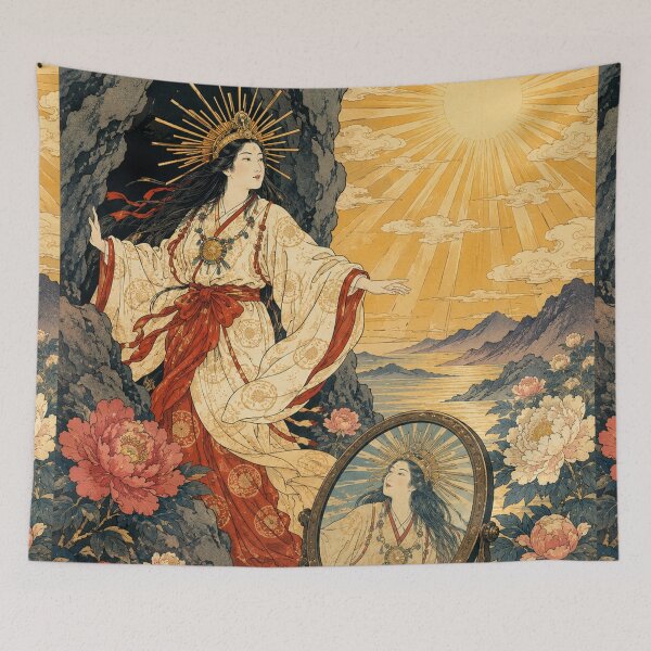 Item preview, Amaterasu’s Mirror - Vintage Japanese Mythology Ukiyo-e Woodblock  designed and sold by bapupa.
