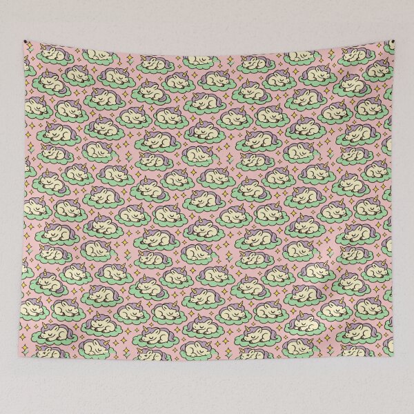 Item preview, Sleeping Unicorns Vintage Cartoon Pattern designed and sold by KungPowUnicorn.
