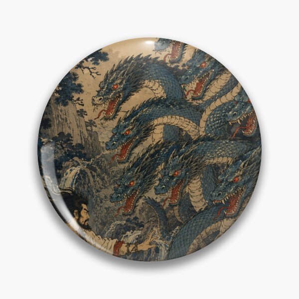 Item preview, Eight-Headed Shadow - Vintage Japanese Mythology Ukiyo-e Woodblock  designed and sold by bapupa.