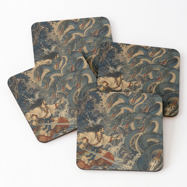 Item preview, Eight-Headed Shadow - Vintage Japanese Mythology Ukiyo-e Woodblock  designed and sold by bapupa.