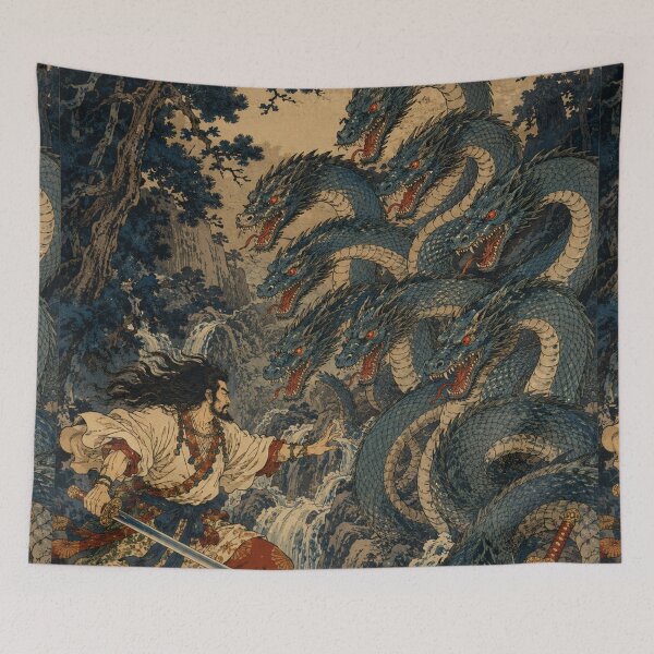 Item preview, Eight-Headed Shadow - Vintage Japanese Mythology Ukiyo-e Woodblock  designed and sold by bapupa.
