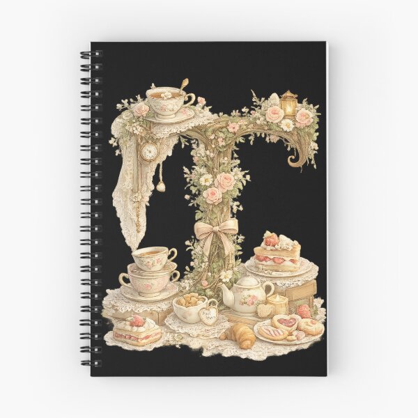 Item preview, Letter T Vintage Tea Party Rose Lace Cottagecore Monogram designed and sold by irfanshikh.
