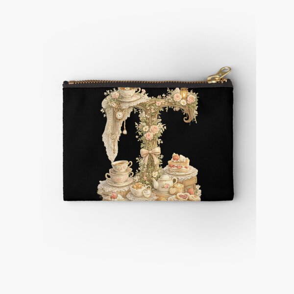Item preview, Letter T Vintage Tea Party Rose Lace Cottagecore Monogram designed and sold by irfanshikh.