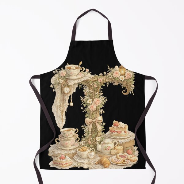 Item preview, Letter T Vintage Tea Party Rose Lace Cottagecore Monogram designed and sold by irfanshikh.