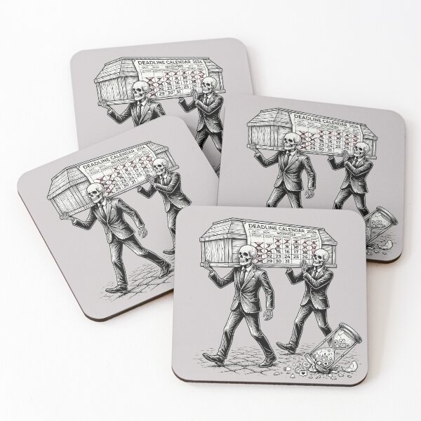 Item preview, Deadlines & Burnout: Corporate Skeleton Coffin designed and sold by GrabaHuk.