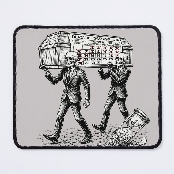 Item preview, Deadlines & Burnout: Corporate Skeleton Coffin designed and sold by GrabaHuk.