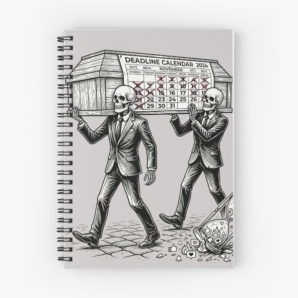 Item preview, Deadlines & Burnout: Corporate Skeleton Coffin designed and sold by GrabaHuk.