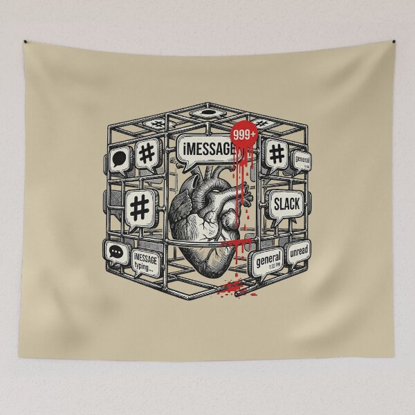 Item preview, Modern Anxiety: Heart in the Digital Cage designed and sold by GrabaHuk.