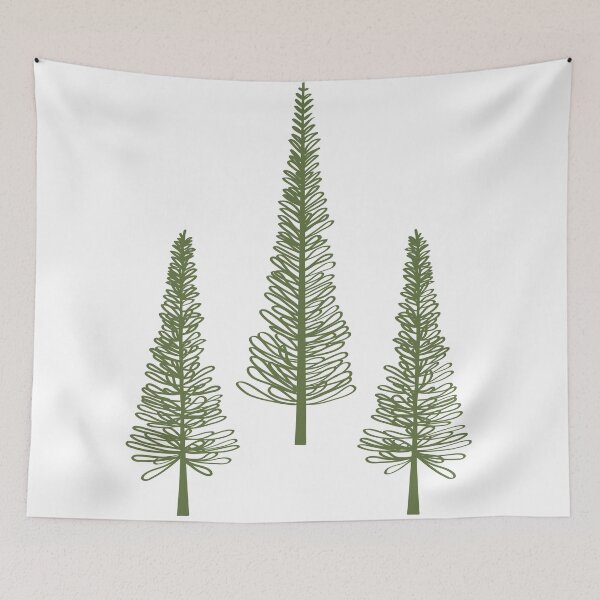 Item preview, Three Pine Trees Moss Green designed and sold by Pinkdeer Designs.