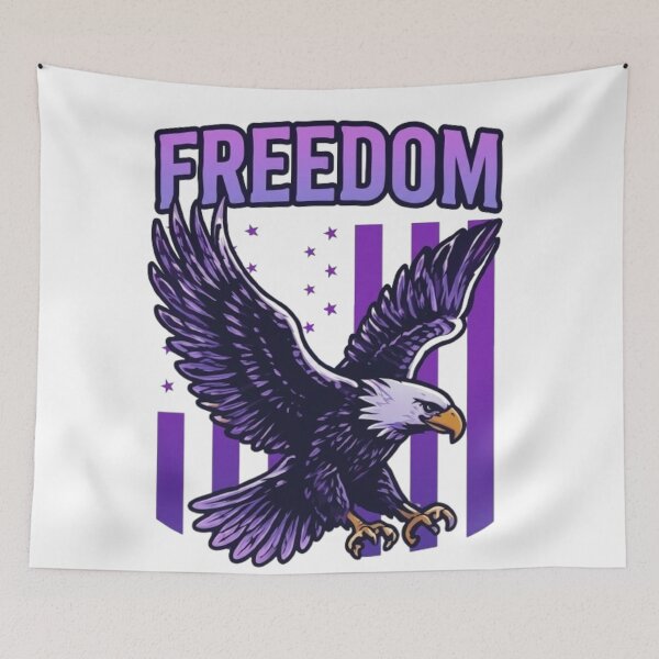 Item preview, Majestic eagle in front of an abstract flag designed and sold by Ahmedsyde.