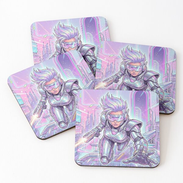 Item preview, Y3K Futuristic Chrome Cyber Girl Dynamic Action Art designed and sold by GrabaHuk.