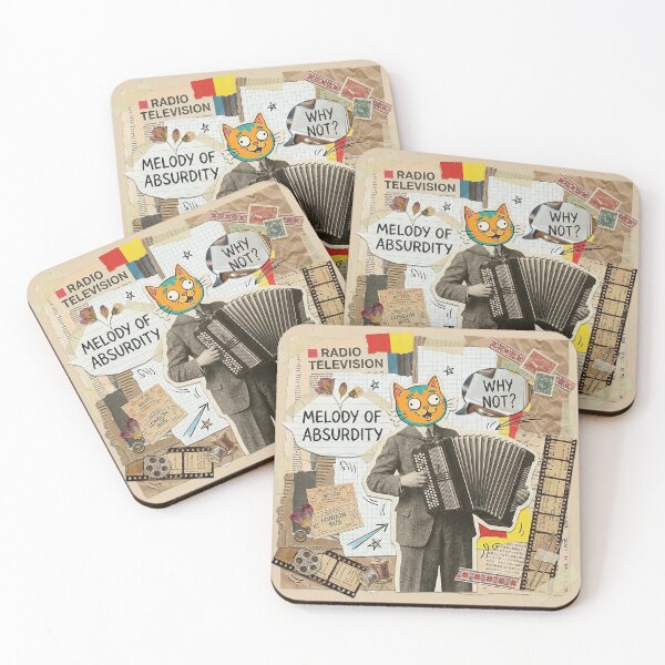Item preview, Melody of Absurdity – Retro Surreal Cat Collage designed and sold by GrabaHuk.