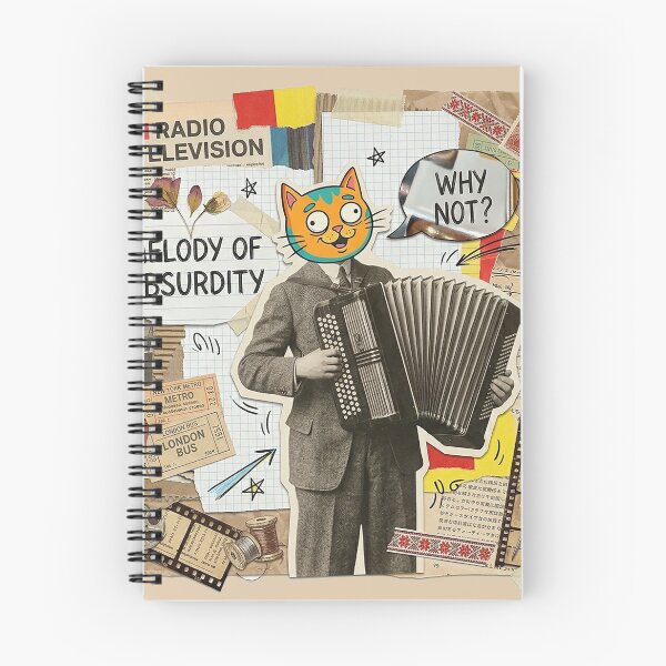 Item preview, Melody of Absurdity – Retro Surreal Cat Collage designed and sold by GrabaHuk.