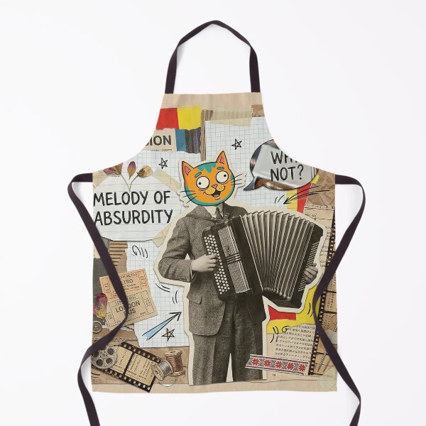 Item preview, Melody of Absurdity – Retro Surreal Cat Collage designed and sold by GrabaHuk.
