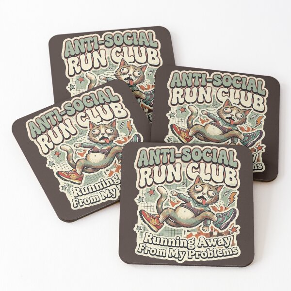 Item preview, Anti-Social Run Club Funny Exhausted Cat designed and sold by GrabaHuk.