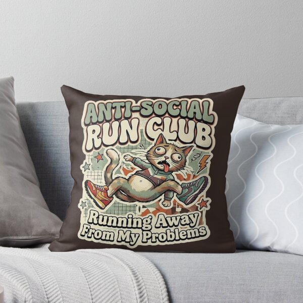 Item preview, Anti-Social Run Club Funny Exhausted Cat designed and sold by GrabaHuk.