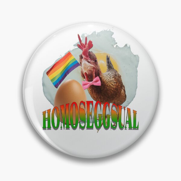 Item preview, homoseggsual homosexual pun punny egg chicken gay lgbt lesbian gay transgender design/ pride month rainbow gift designed and sold by DisgustangCO.