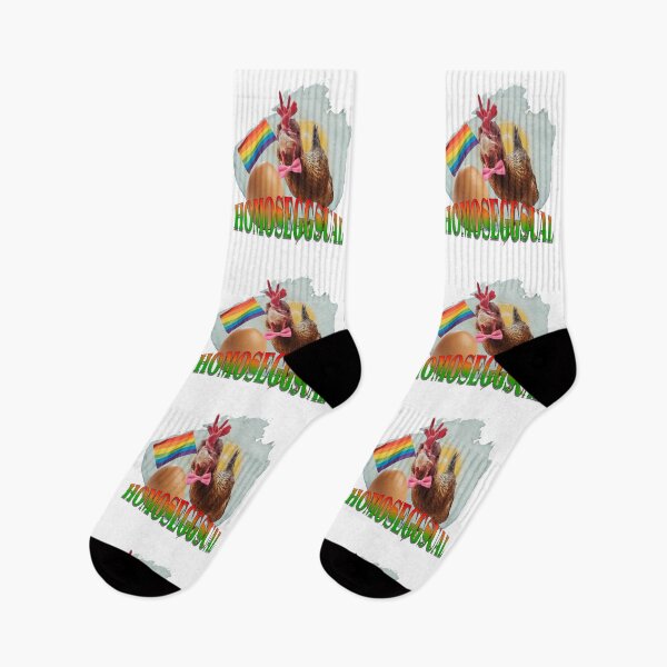 Item preview, homoseggsual homosexual pun punny egg chicken gay lgbt lesbian gay transgender design/ pride month rainbow gift designed and sold by DisgustangCO.