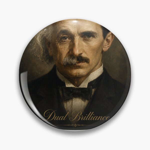 Item preview, Dual Brilliance – Einstein & Tesla Split Portrait | Science Genius Art Shirt designed and sold by Swiss Pam Studio.
