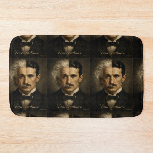 Item preview, Dual Brilliance – Einstein & Tesla Split Portrait | Science Genius Art Shirt designed and sold by Swiss Pam Studio.