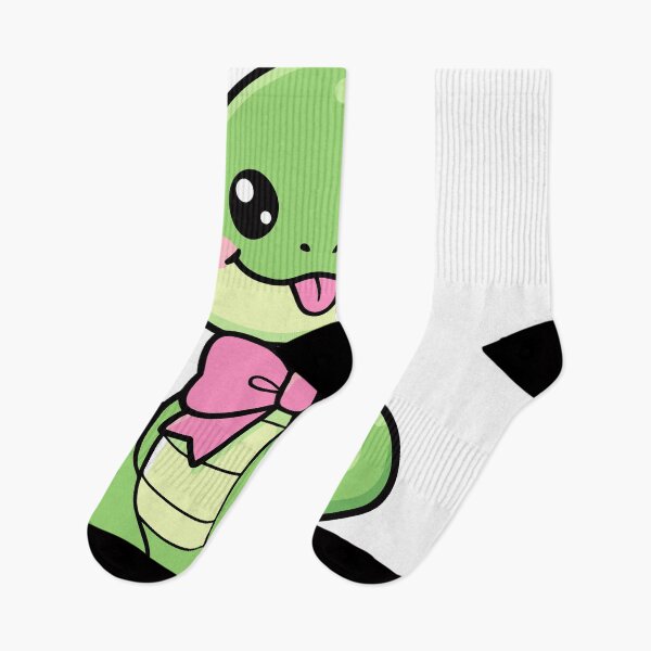 Item preview, Cute Kawaii Green Snake with Pink Bow Cartoon Art designed and sold by SADIKUL FASHION.