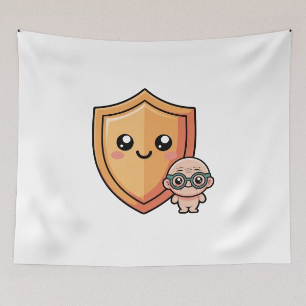 Item preview, Cute Little Hero With Friendly Shield designed and sold by AbanoubStore.