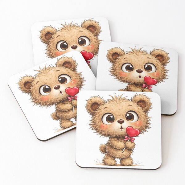 Item preview, Teddy Bear with Red Heart Lollipop Cartoon designed and sold by Paulocdias.