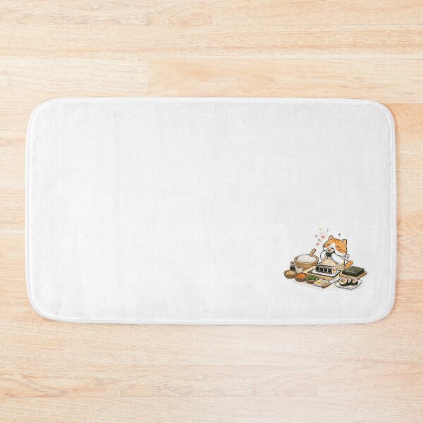 Item preview, Cute Orange Cat Making Kimbap Kawaii Cooking Ginger Kitty Sushi Illustration designed and sold by NoopnyangStudio.
