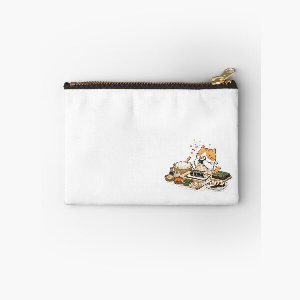Item preview, Cute Orange Cat Making Kimbap Kawaii Cooking Ginger Kitty Sushi Illustration designed and sold by NoopnyangStudio.