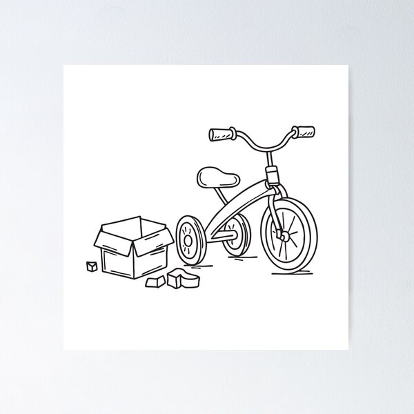 Item preview, Tricycle Beside Open Toy Box designed and sold by rasagamastore.
