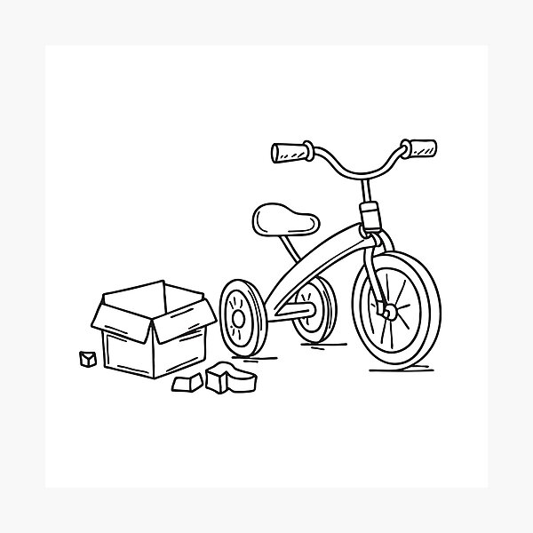 Item preview, Tricycle Beside Open Toy Box designed and sold by rasagamastore.