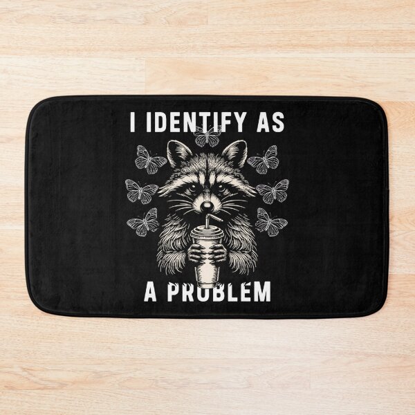 Item preview, I Identify As A Problem Funny Raccoon Butterfly Meme designed and sold by AlexandraSand.