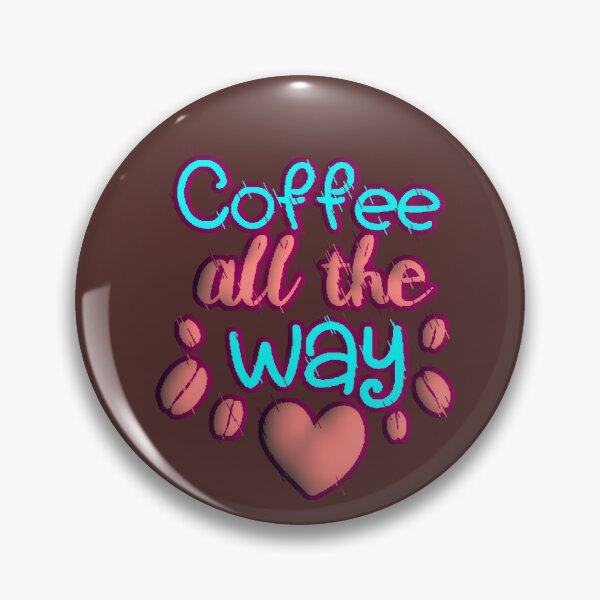 Item preview, Coffee All The Way Neon Typography Cyan Pink Coffee Beans designed and sold by AstronautMerch.