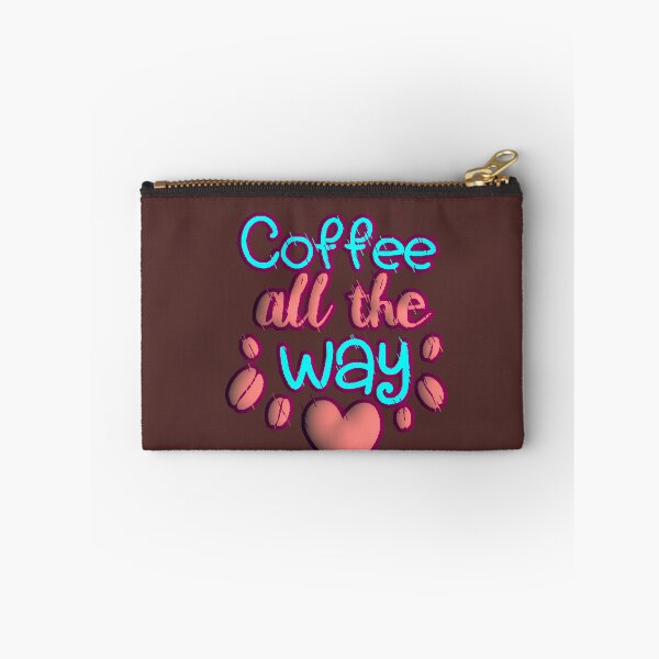 Item preview, Coffee All The Way Neon Typography Cyan Pink Coffee Beans designed and sold by AstronautMerch.