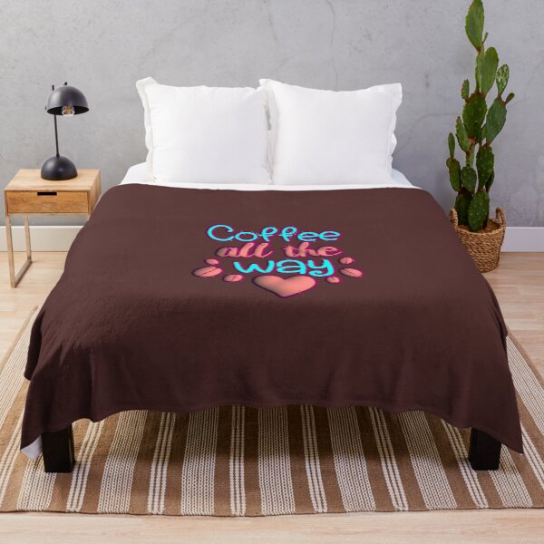 Item preview, Coffee All The Way Neon Typography Cyan Pink Coffee Beans designed and sold by AstronautMerch.