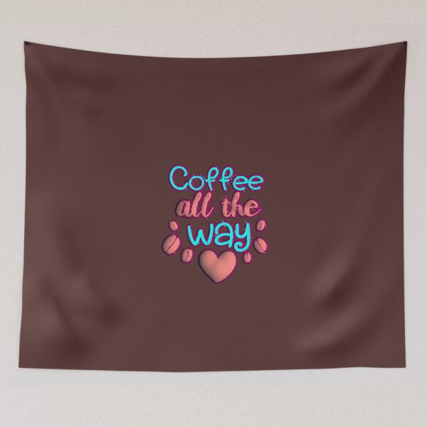 Item preview, Coffee All The Way Neon Typography Cyan Pink Coffee Beans designed and sold by AstronautMerch.