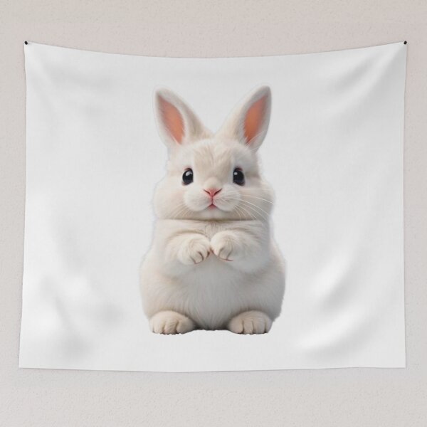 Item preview, Adorable Shy White Bunny with Big Eyes designed and sold by lovelistivkaa.