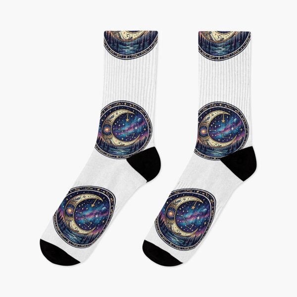 Item preview, Mystic Crescent Moon Galaxy Forest Celestial Art PNG  designed and sold by arifali786.