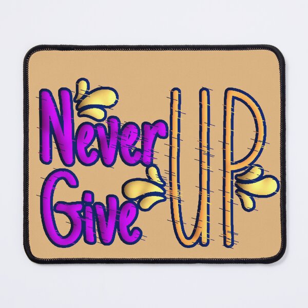Item preview, Never Give Up Typography Neon Magenta Orange Gold Motivational designed and sold by AstronautMerch.
