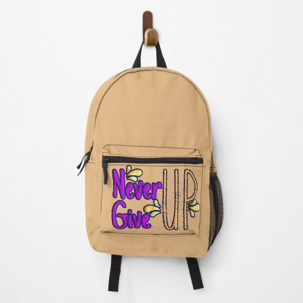 Item preview, Never Give Up Typography Neon Magenta Orange Gold Motivational designed and sold by AstronautMerch.