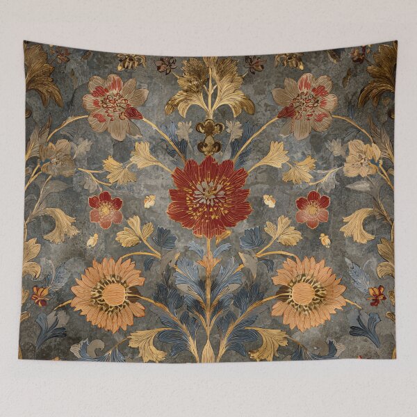 Item preview, Grey Decoupage Vintage Flowers Damask 1900 Victorian designed and sold by GrinGalore.