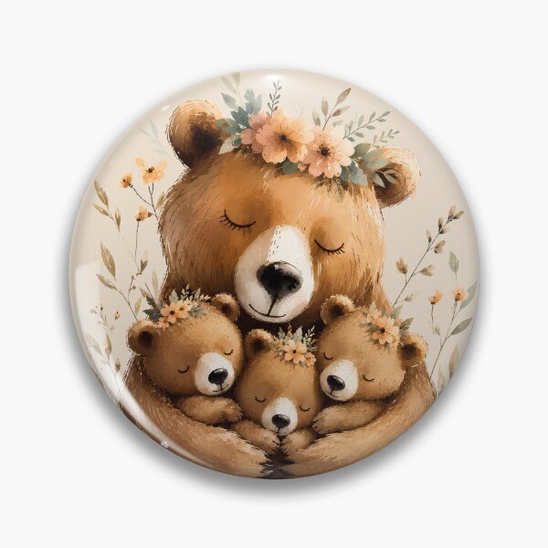 Item preview, Sweet Mama Bear Hugging Three Cubs – Cozy Woodland Nursery designed and sold by ArtPompon.