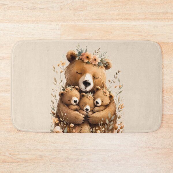 Item preview, Sweet Mama Bear Hugging Three Cubs – Cozy Woodland Nursery designed and sold by ArtPompon.