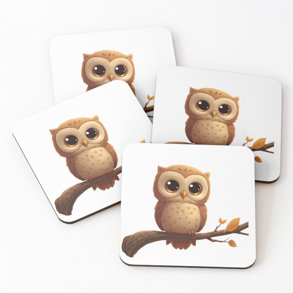 Item preview, An owl is perched on a branch designed and sold by CozyAnimalArt.