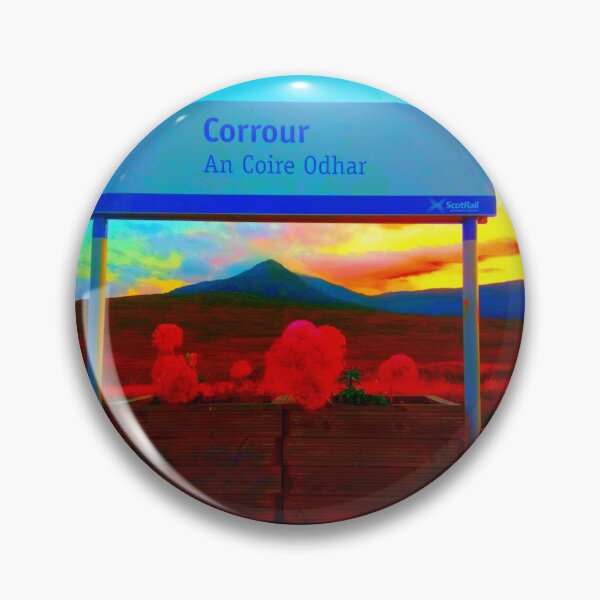 Item preview, Corrour Station Scottish Highlands Pop Vivid Artwork designed and sold by PicPerfectPlace.