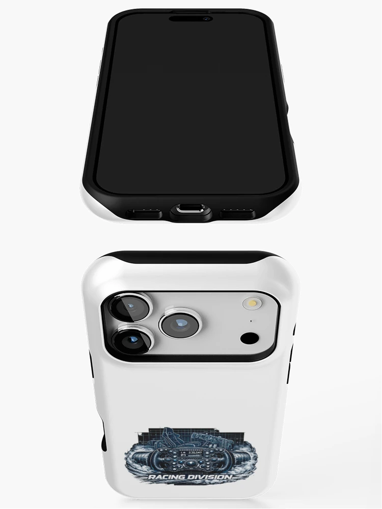 Thumbnail 3 of 4, iPhone Case, SIM Racing Division – Pro Racing Simulator Wheel Blueprint Design designed and sold by VibeHubStudio.